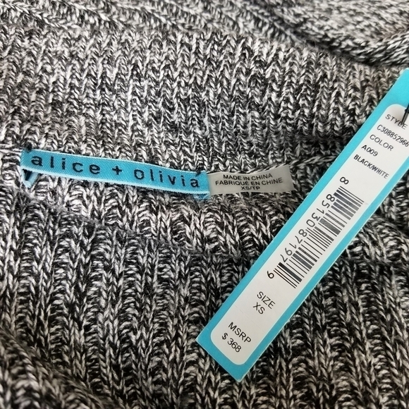 Alice + Olivia gray draped button front cardigan women's size XS New With Tsgs - Picture 8 of 9